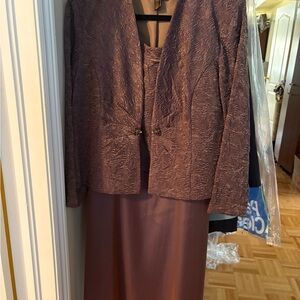 Two-Piece Textured Plum Evening Suit